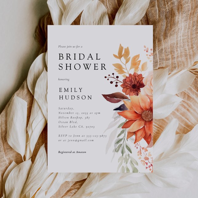 Chute Floral Boho Bridal Showée Invitation (Créateur téléchargé)