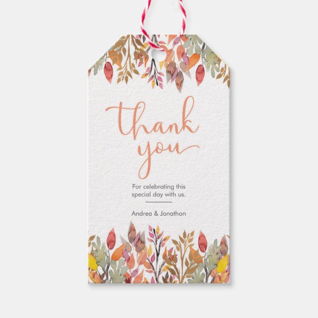 Chute floral merci pour les étiquettes (Devant)