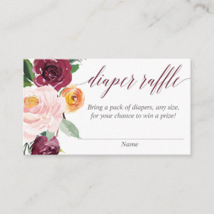 Chute floral rousse burgundy cartes de tombola