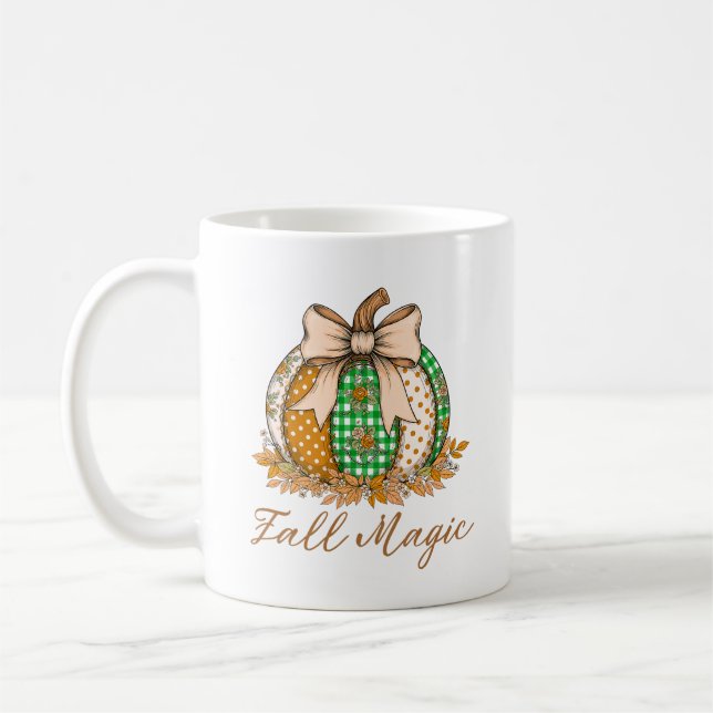 Chute Magique Patchwork Citrouille de café Mug (Gauche)