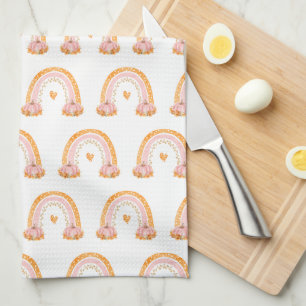 Chute Rainbows rose serviette de cuisine Citrouill