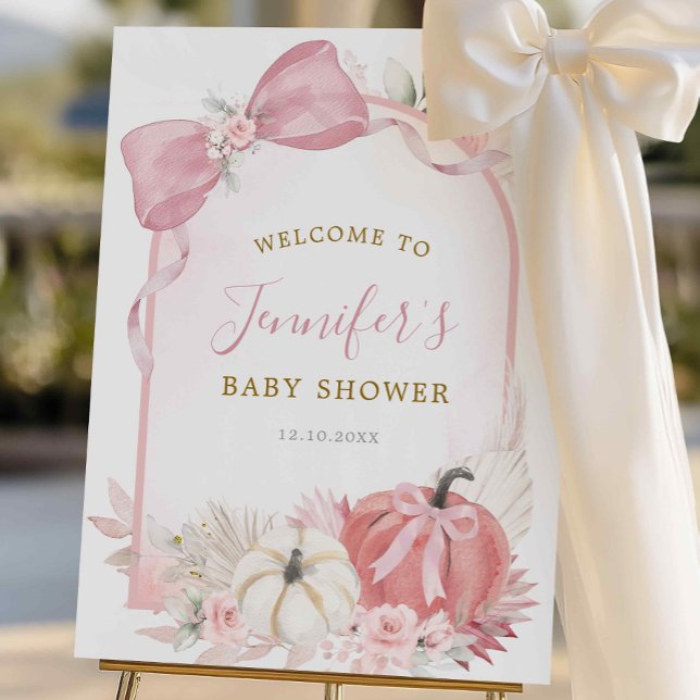 Chute rose Citrouille Coquette Affiche de bienvenu (Créateur téléchargé)