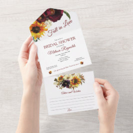 Chute tout en une invitation de douche nuptiale