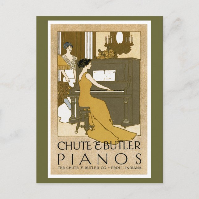 Chute und Butler Pianos Postkarte (Vorderseite)