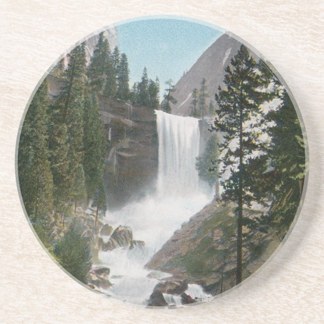 Chutes vernales, Dessous de verre Vintage de Yosem (Devant)