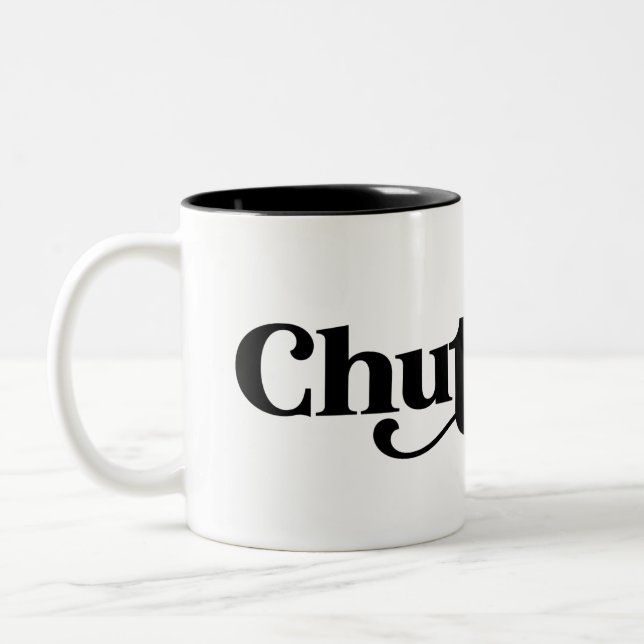 Chutzpah Yiddish-Spaß Zweifarbige Tasse (Links)