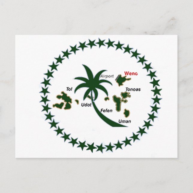 Chuuk Flag Postkarte (Vorderseite)