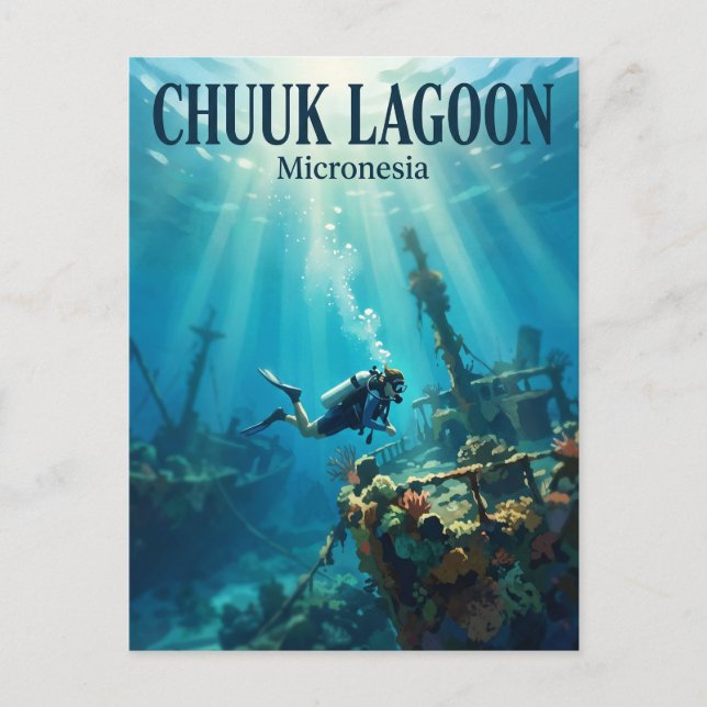 Chuuk-Lagune Mikronesien Postkarte (Vorderseite)