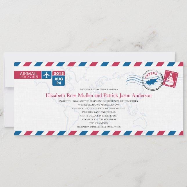 Chypre Faire-part de mariage (Devant)