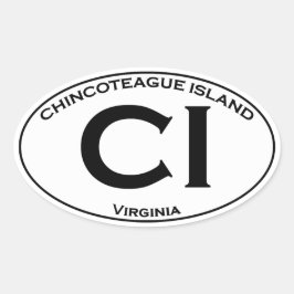 CI - Chincoteague Island Oval Logo Ovaler Aufkleber