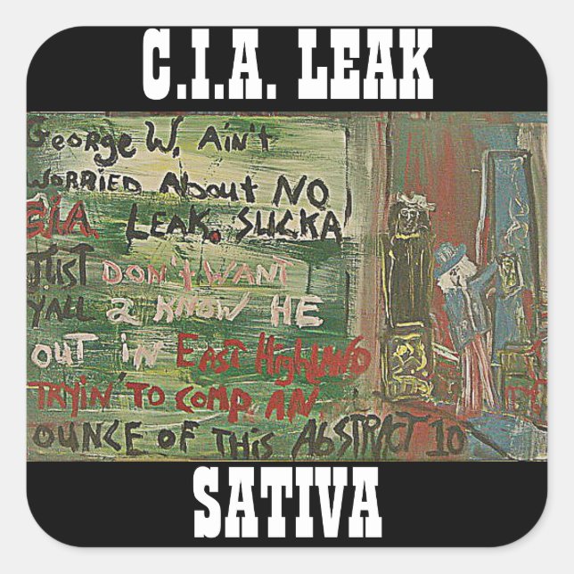 CIA LEAK SATIVA QUADRATISCHER AUFKLEBER (Vorderseite)