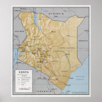 CIA MAP of KENYA 1970
