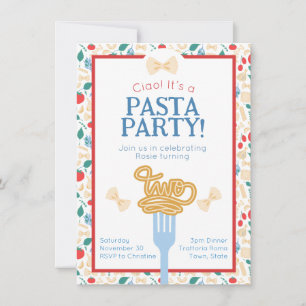 Ciao 2. Geburtstag Pasta Party Italienisch Zweite Einladung
