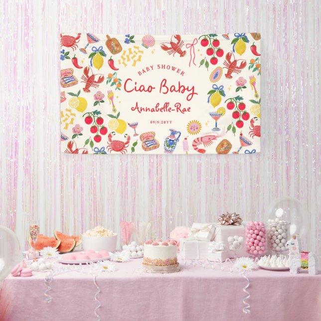 Ciao Baby Baby Shower Personalisiert Italienisch Banner (Party)