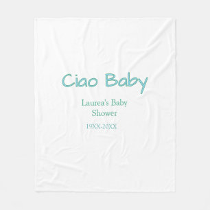 ciao baby blau grün pastell baby shower name datum fleecedecke
