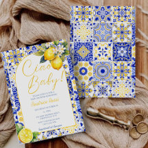 Ciao Baby Blue Tiles Lemon Amalfi Arch Baby Dusche