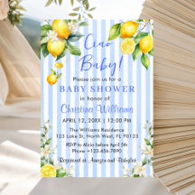 Ciao Baby Citrus Lemon Baby Shower Invitation