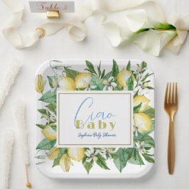 Ciao Baby Citrus Lemon Baby Shower Pappteller