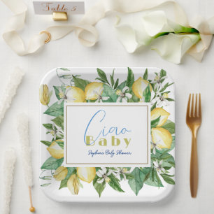 Ciao Baby Citrus Lemon Baby Shower Pappteller