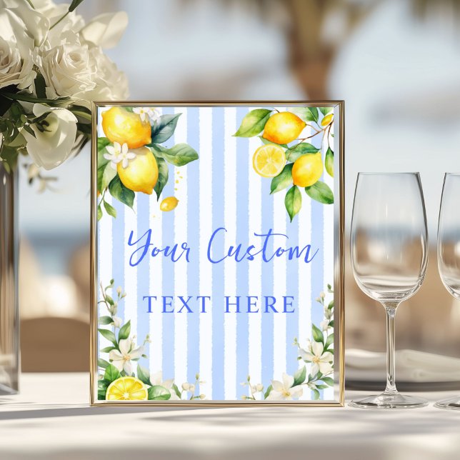 Ciao Baby Citrus Lemon Custom Sign Poster (Ciao Baby Lemon Citrus Customizable sign)