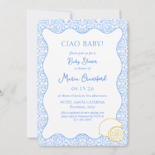 Ciao Baby Dusche Italienisches Mittelmeer Lemon Bl Einladung