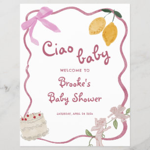 Ciao Baby Girl Babydusche Begrüßungszeichen Flyer