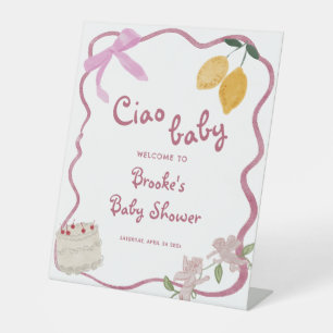 Ciao Baby Girl Babydusche Begrüßungszeichen Sockelschild