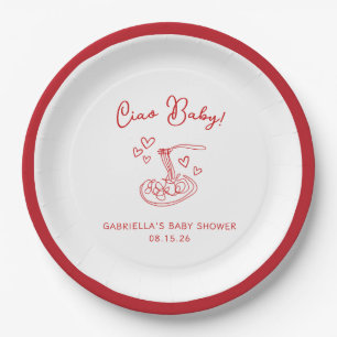 Ciao Baby! Handgezeichnete italienische Pasta Baby Pappteller