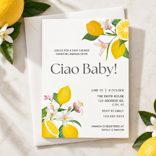 "Ciao Baby" Hübsche italienische Zitronen und Blum Einladung