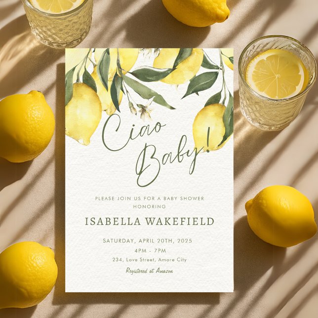 Ciao Baby Italia Babydusche Italien Einladung (Ciao Baby Italian Italy Baby Shower Invitation)