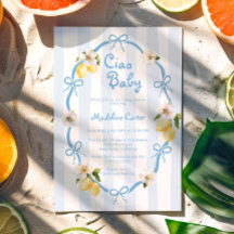 Ciao Baby Italian Lemon Blue Bows Baby Dusche