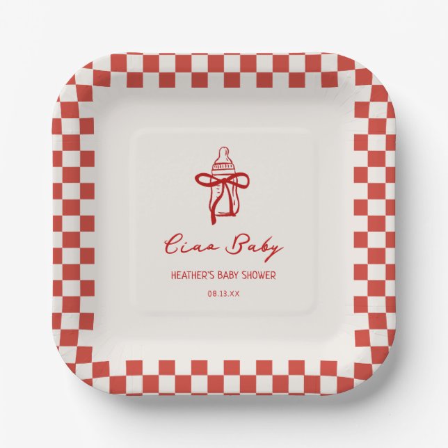Ciao Baby Italian Pizza Baby Dusche Pappteller (Vorderseite)