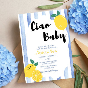 Ciao Baby Italian Whimsical Lemon Baby Dusche Einladung