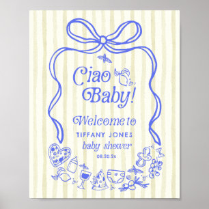 Ciao Baby Italie citrons Baby shower Affiche de bi