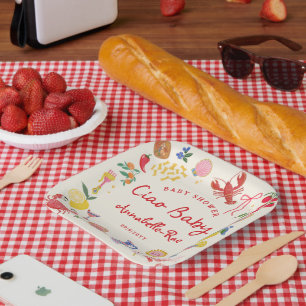 Ciao Baby Italienisch Thema Baby Shower Med Pappteller