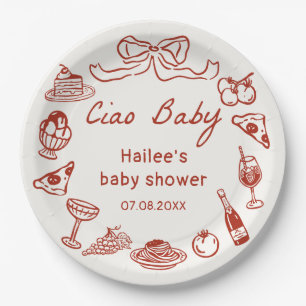 Ciao Baby Italienisch Thema Baby Shower Papier Tel Pappteller