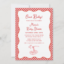 Ciao Baby! Italienische Babydusche Red Checkered P