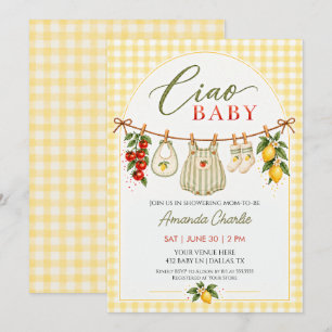 Ciao Baby Italienische Babyparty im Garten Einladung