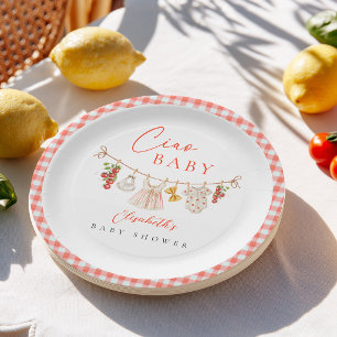 Ciao Baby Italienische Babyparty Pappteller