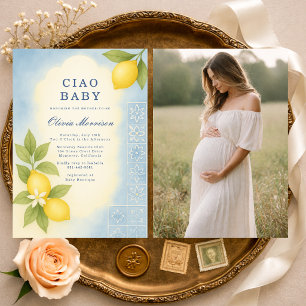 Ciao Baby Italienische Foto-Baby-Party Einladung