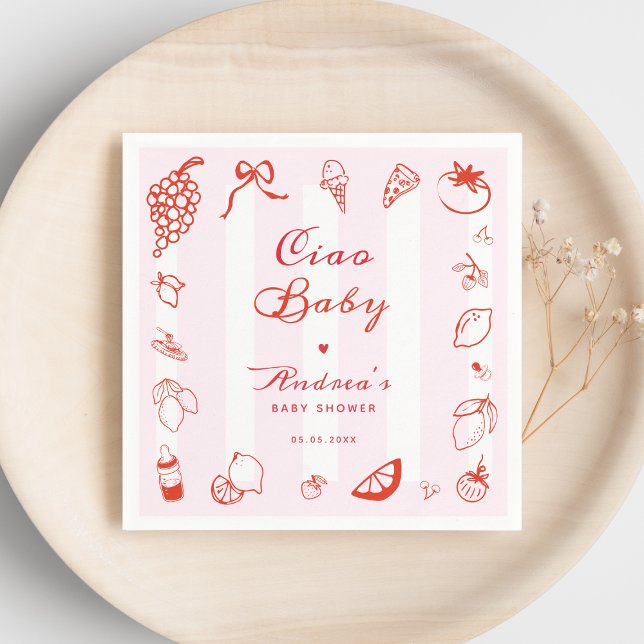 Ciao Baby Italienische Handgezogene Lemon Babydusc Serviette (Von Creator hochgeladen)