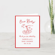 Ciao Baby! Italienische Red Pasta Baby Dusche Dank
