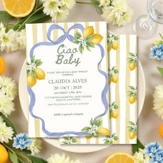 Ciao Baby Italienischer Sommer Zitrus Lemone Baby Einladung