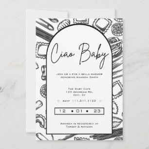 "Ciao Baby" Italienisches Pastababy zubereiten Einladung