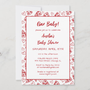 Ciao Baby! Italienisches Pizza Party Red Baby Dusc Einladung