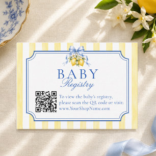 Ciao Baby Lemon Shower QR-Code-Registry Begleitkarte