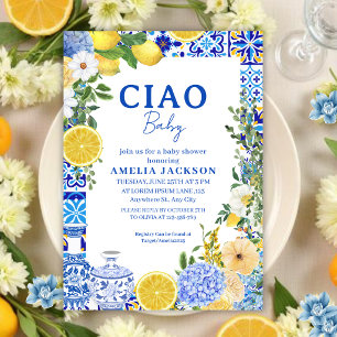Ciao Baby Lemon Sommer Mediterranean Baby Shower Einladung