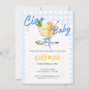 Ciao Baby Lemon Sorbet Baby shower Invitation