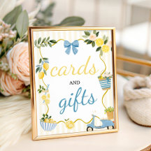 Ciao Baby-Limonen-Karten und Geschenke Schild