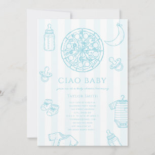 Ciao Baby Pizza Boy Baby Shower Blau Einladung